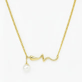 Golden Wave Pearl Necklace - B238