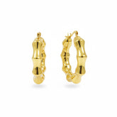 Golden Bamboo Hoop Earrings - B309