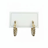 Golden Beaded Hoop Earrings - B386