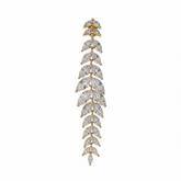 Golden Crystal Leaf Drop Earrings - B361