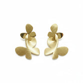 Golden Flower Drop Earrings - B301