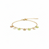 Golden–Green Disco Charm Bracelet - B505