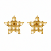 Golden Mesh Star Earrings - B693