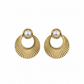 Golden Pearl Radiance Earrings - B393