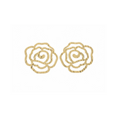 Golden Rose Outline Earrings - B404