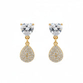 Golden Sparkle Teardrop Earrings - B314