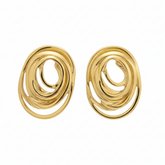 Golden Spiral Swirl Earrings - B395