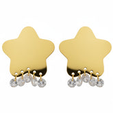 Golden Star Sparkle Earrings - B391