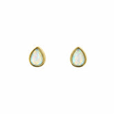 Golden Teardrop Stone Earrings - B311