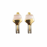 Golden Two-Tone Drop Earrings - B303
