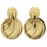 Golden Wave Statement Earrings - B382