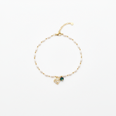 Pearl Harmony Geometric Charm Bracelet - B496