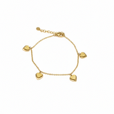 Golden Sparkle Heart Charm Bracelet - B502