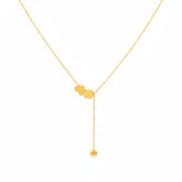 Heart & Square Drop Gold Necklace - B568