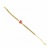 Multicolor Heart Charm Bracelet - B473