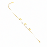 Golden Heart Pearl Charm Bracelet - B500