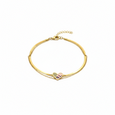 Dual Tone Enamel Heart Bracelet - B478