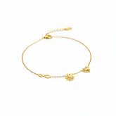 Infinity & Heart Charm Bracelet - B486