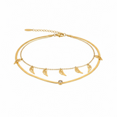 Leaf Charm Double-Layer Bracelet - B600