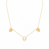 Leaf Charm Gold Necklace - B561