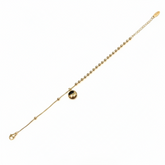 Golden Bead & Oval Charm Bracelet - B487