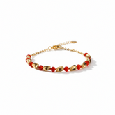 Crimson Glow Beaded Bracelet - B504