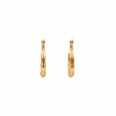 Mini Bamboo Gold Hoop Earrings - B664