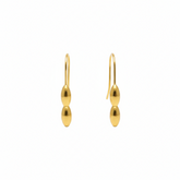 Minimalist Double Bead Gold Drop Earrings - B619