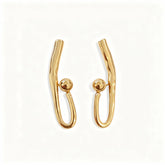 Modern Abstract Gold Drop Earrings - B605