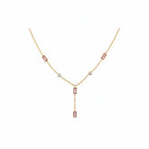 Golden Pink Spark Necklace B125