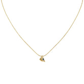 Golden Heart & Ocean Charm Necklace B148