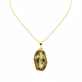 Olive Crystal Gold Necklace - B579