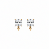Princess-Cut Crystal Stud Earrings - B697