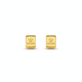 Queen Crown Engraved Stud Earrings - B678
