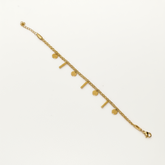 Golden Bar & Disc Charm Bracelet - B472