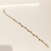 Dual Tone Crystal Bead Bracelet - B465