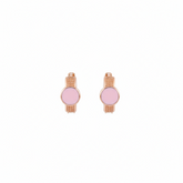 Rose Gold Pink Enamel Hoop Earrings - B695