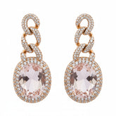 Rose Blush Infinity Drop Earrings - B392