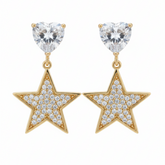 Sparkling Star Drop Earrings - B399
