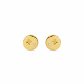 Textured Coin Stud Earrings - B700