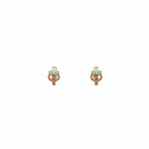Turquoise Bloom Crystal Stud Earrings - B676
