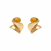 Twisted Sculptural Gold Earring - B670