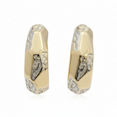 Vintage Carved Hoop Earrings - B396