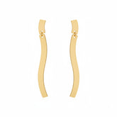 Wavy Bar Gold Drop Earrings - B657