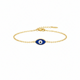 Golden Blue Evil Eye Bracelet - B441