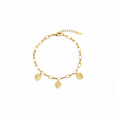 Golden Leaf Charm Bracelet - B450