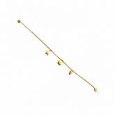 Golden Star Heart Charm Bracelet - B439