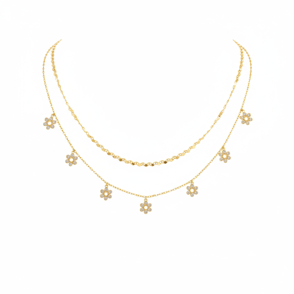 Blossom Glow Layered Necklace - B534