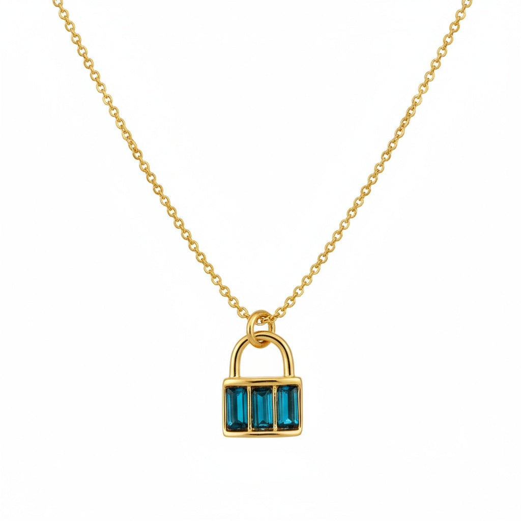 Blue Lock Gold Necklace - B573