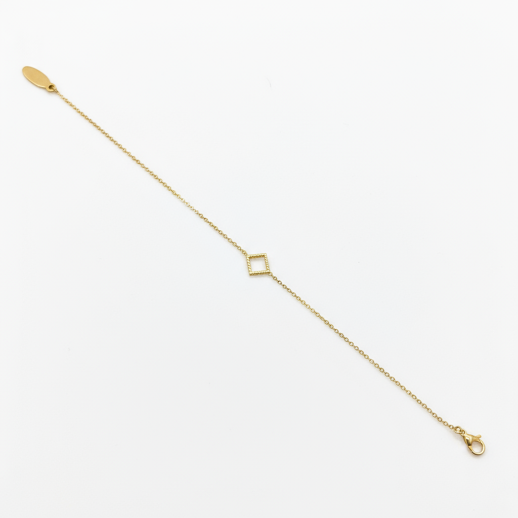 Geometric Square Charm Bracelet - B471